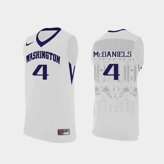 Men Washington Huskies Jaden Mcdaniels White Replica College Basketball Jersey